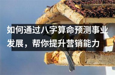 <h3>如何通过八字算命预测事业发展，帮你提升营销能力