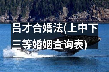 <h3>吕才合婚法(上中下三等婚姻查询表)