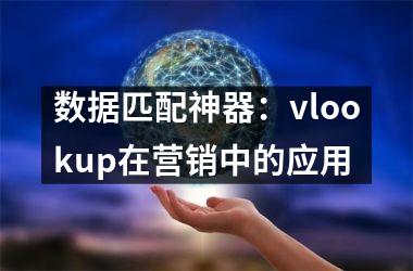 <h3>数据匹配神器：vlookup在营销中的应用