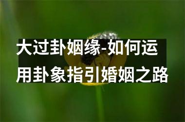 大过卦姻缘-如何运用卦象指引婚姻之路