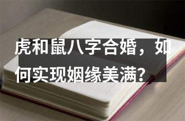 <h3>虎和鼠八字合婚，如何实现姻缘美满？