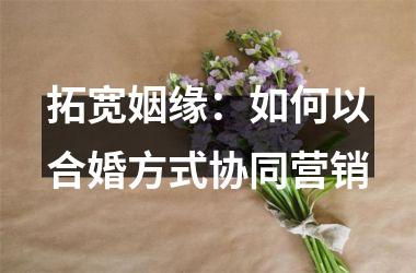 拓宽姻缘：如何以合婚方式协同营销