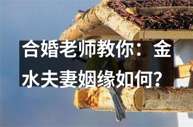 <h3>合婚老师教你：金水夫妻姻缘如何？