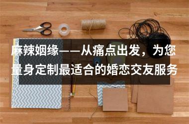 <h3>麻辣姻缘——从痛点出发，为您量身定制最适合的婚恋交友服务