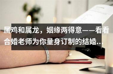 <h3>属鸡和属龙，姻缘两得意——看看合婚老师为你量身订制的结婚方案
